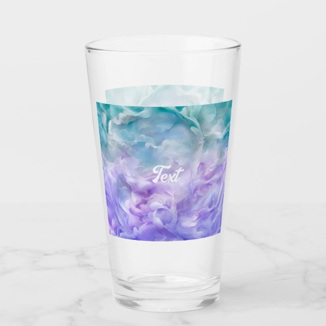 Blue & purple cloud swirl glass (Front)