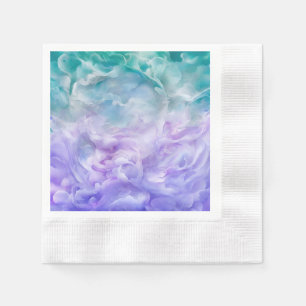 Blue & purple cloud swirl napkin