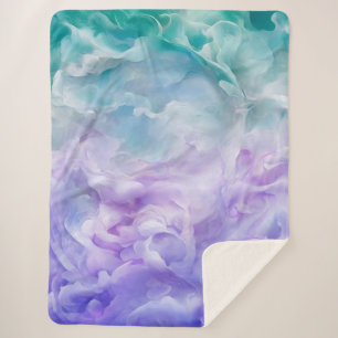 Blue & purple cloud swirl sherpa blanket