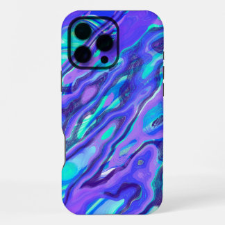 Blue Purple Colourful Abstract Marble Texture Liqu iPhone 16 Pro Max Case
