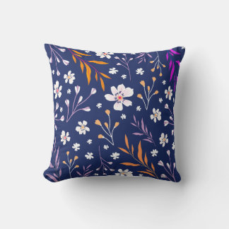 Blue Purple Creative Spring Flowers Square Pillow