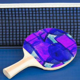'Blue & Purple' dynamic abstract Ping Pong Paddle