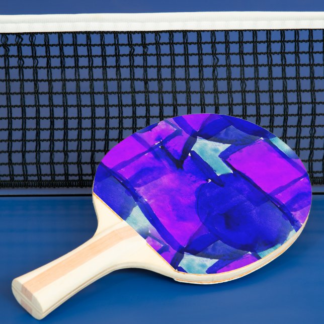 'Blue & Purple' dynamic abstract Ping Pong Paddle (Insitu)