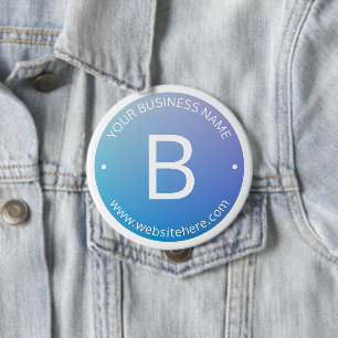 Blue & Purple Fading Ombre with Editable Text 10 Cm Round Badge
