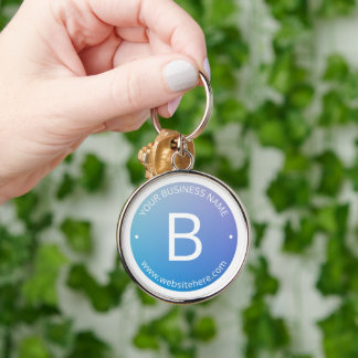 Blue & Purple Fading Ombre with Editable Text Key Ring