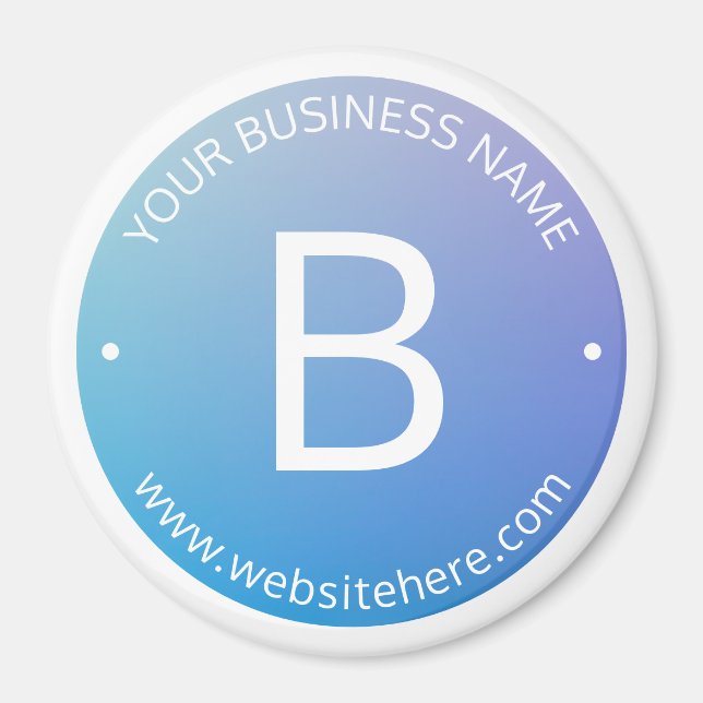 Blue & Purple Fading Ombre with Editable Text Magnet (Front)