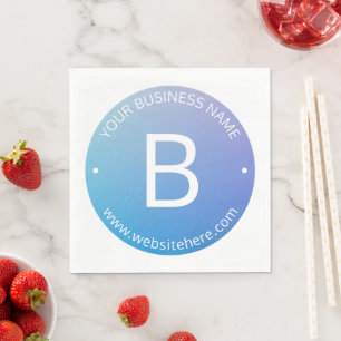 Blue & Purple Fading Ombre with Editable Text Napkin