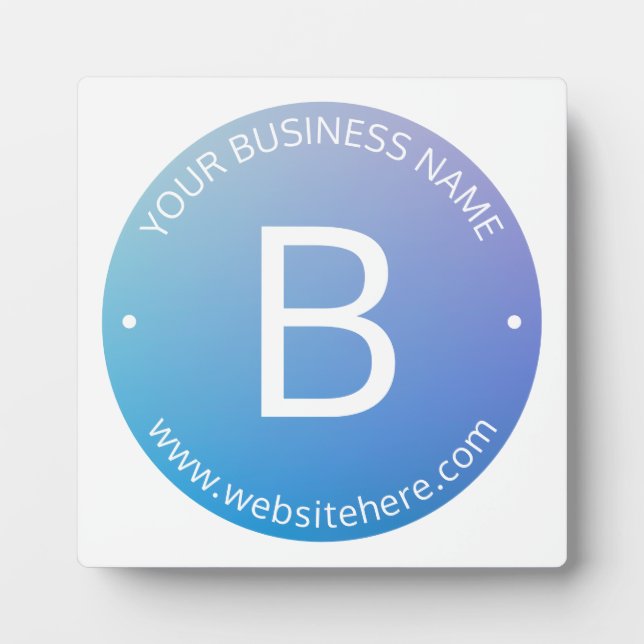 Blue & Purple Fading Ombre with Editable Text Plaque (Front)