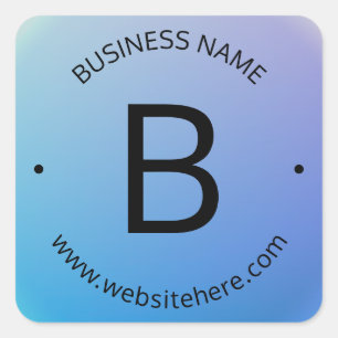 Blue & Purple Fading Ombre with Editable Text Square Sticker