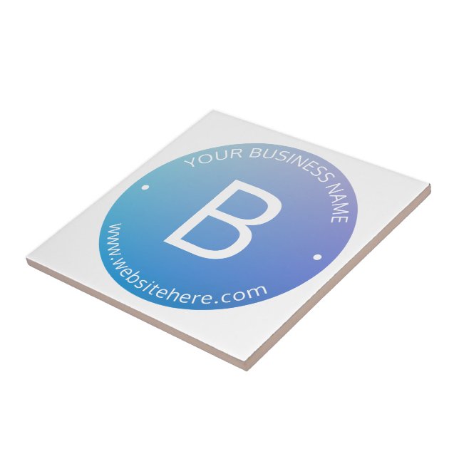 Blue & Purple Fading Ombre with Editable Text Tile (Side)