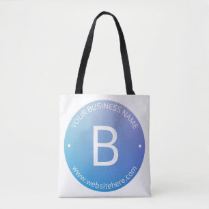 Blue & Purple Fading Ombre with Editable Text Tote Bag