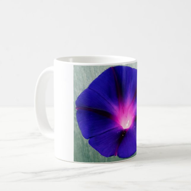 Blue-Purple Floral  Coffee Mug (Front Left)