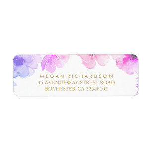 Blue Purple Floral Elegant Watercolor Wedding