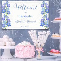 Blue Purple Floral Forget-Me-Nots Bridal Shower