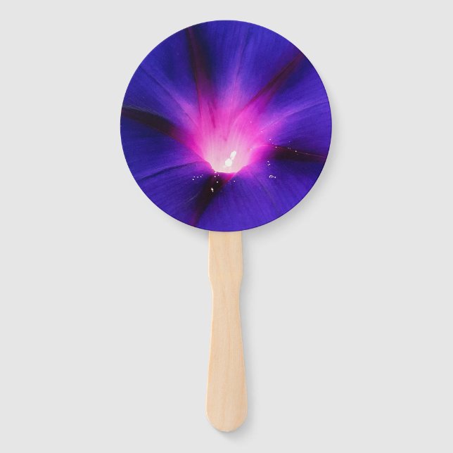 Blue-Purple Floral  Hand Fan (Front)