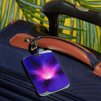 Blue-Purple Floral Luggage Tag