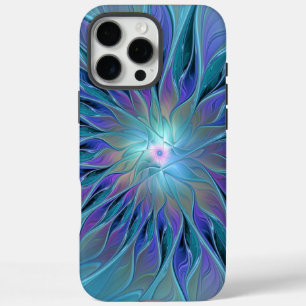 Blue Purple Flower Dream Abstract Fractal Art iPhone 16 Pro Max Case