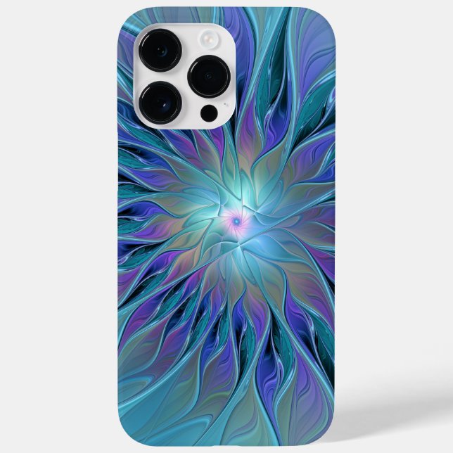 Blue Purple Flower Dream Abstract Fractal Art Case-Mate iPhone Case (Back)