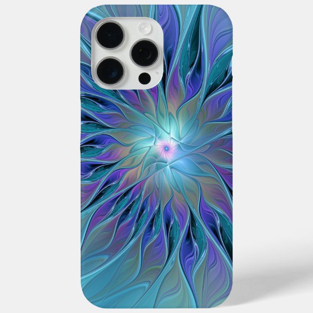 Blue Purple Flower Dream Abstract Fractal Art Case-Mate iPhone Case (Back)