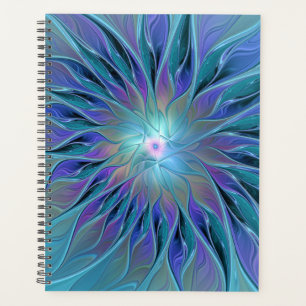 Blue Purple Flower Dream Abstract Fractal Art Planner