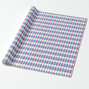 Blue & Purple Frozen Ice Pop Summer Pattern Wrapping Paper