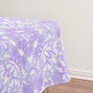 Blue Purple Garden Floral Tablecloth