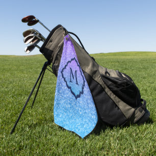 Blue & Purple Glitter Golf Towel
