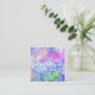 Blue Purple Gold Abstract Square Business Card