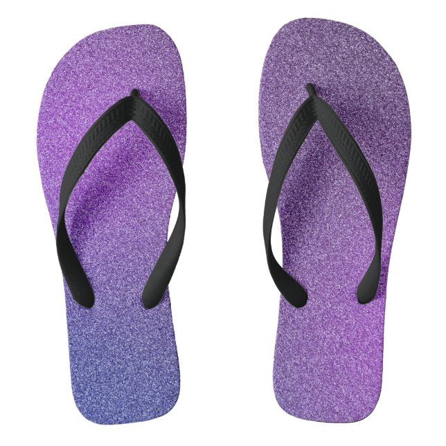 Blue-Purple Gradient Glitters, Pair of Jandals (Footbed)