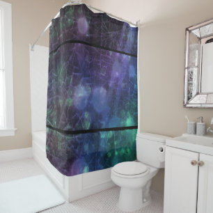Blue Purple Green Lights Abstract Shower Curtain