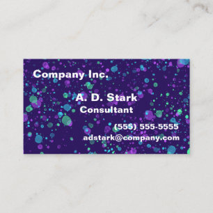 Blue Purple Green Splatter Business Cards