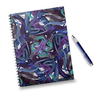 Blue, Purple, Green Swirls Notebook