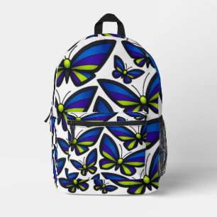 Blue Purple Green Wings Now Printed Backpack