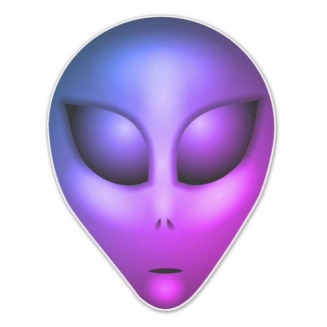 Blue Purple Grey Alien Head (Front)