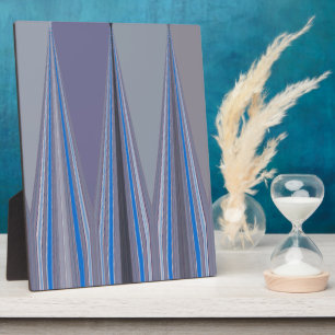 Blue, Purple, Grey Chevron Art Print Plaque