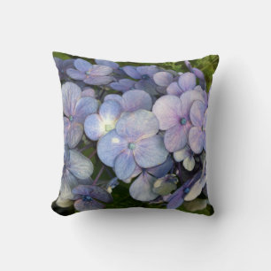 Blue Purple Hydrangea Personalised Photo Pillow