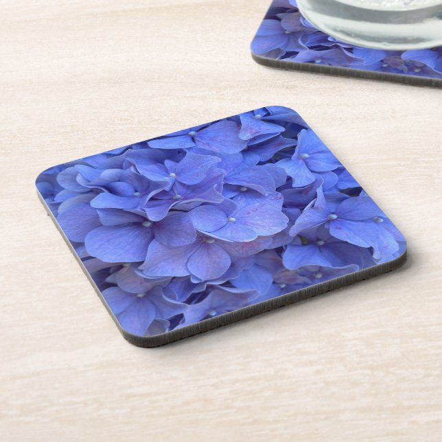 Blue purple hydrangeas blue-purple flowers  coaster (Left Side)
