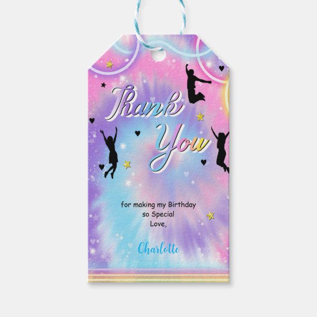 Blue & Purple Jump Gift Tags (Front)