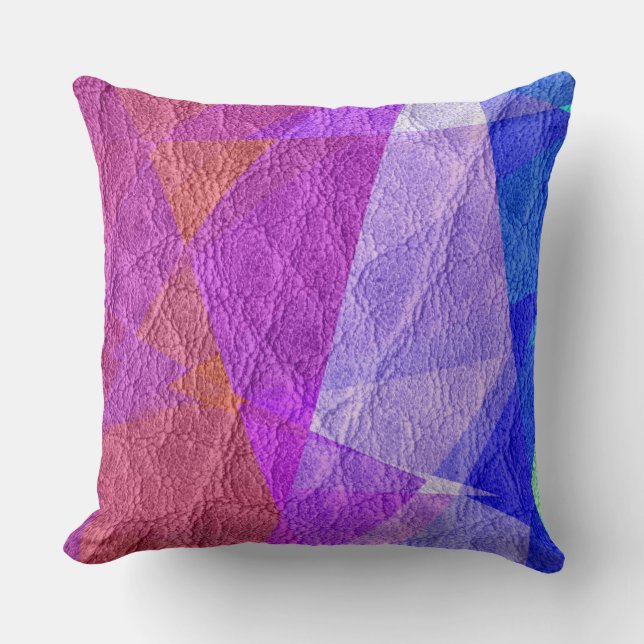 Blue Purple Leather Cushion (Front)
