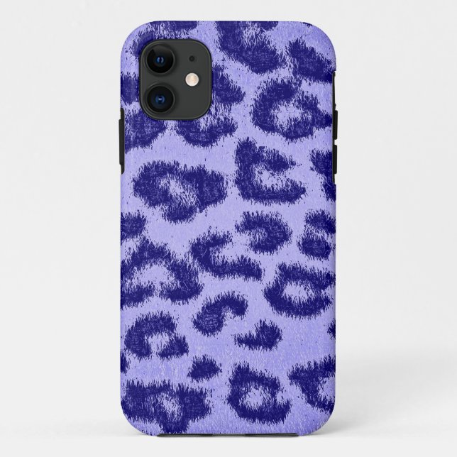 Blue Purple Leopard Print Skin Fur Case-Mate iPhone Case (Back)