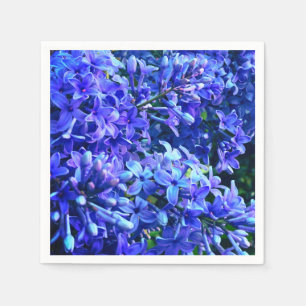 Blue purple lilacs romantic blue floral photo napkin