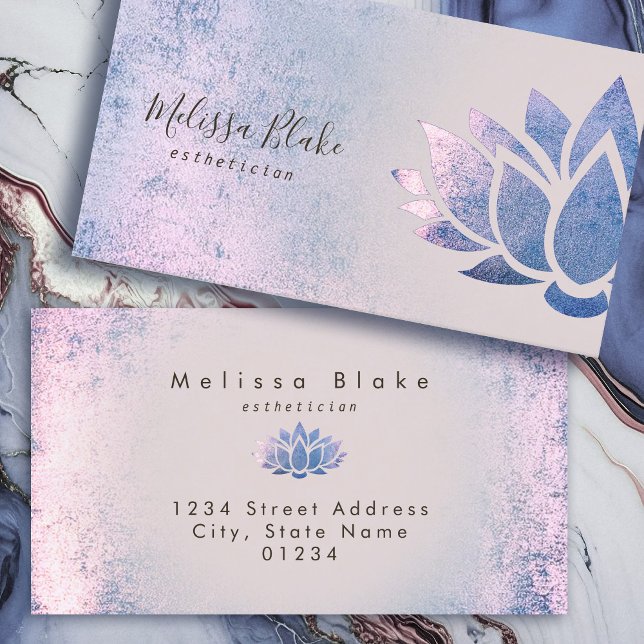 blue purple lotus logo business card (Creator Uploaded)