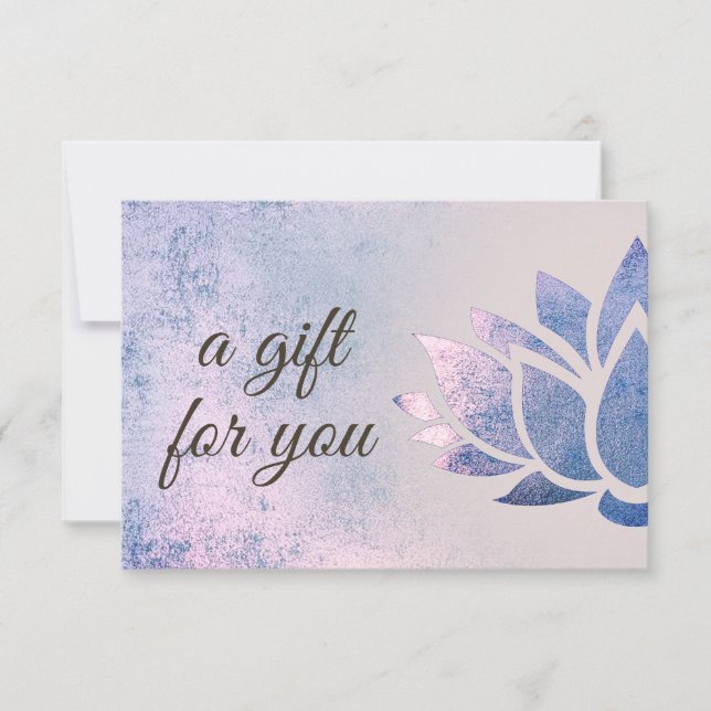 blue purple lotus logo gift certificate (Front)