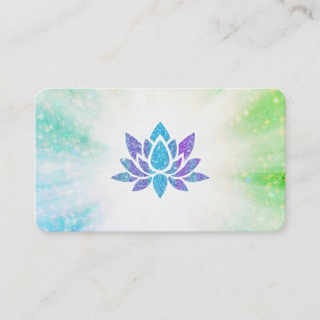 *~* Blue Purple Lotus Rays Reiki Energy Healing  Business Card (Front)