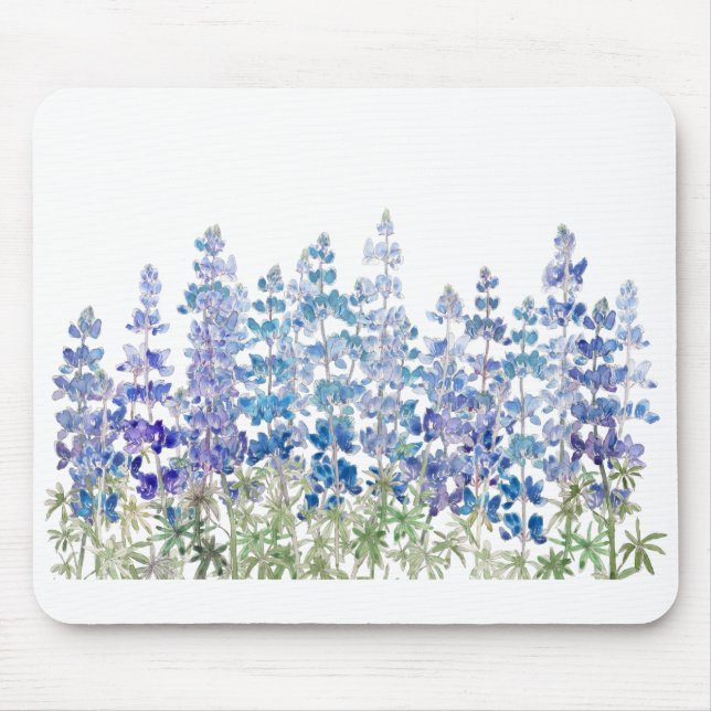blue purple lupin flowers field horizontal mouse pad (Front)