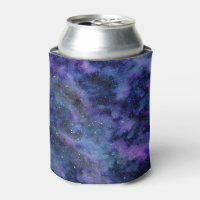 Blue Purple Majestic Starry Nebula Watercolor