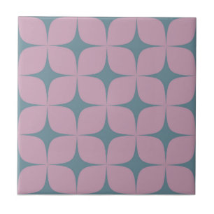 Blue & Purple Mid-Century Modern Vintage Geometric Tile