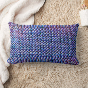 Blue & Purple Modern Abstract Pattern 1266 Lumbar Cushion