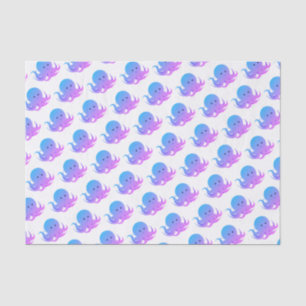 Blue Purple Octopus Cute Animal Tissue Paper