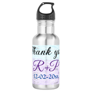Blue purple ombre glitter sparkle thank you add 532 ml water bottle